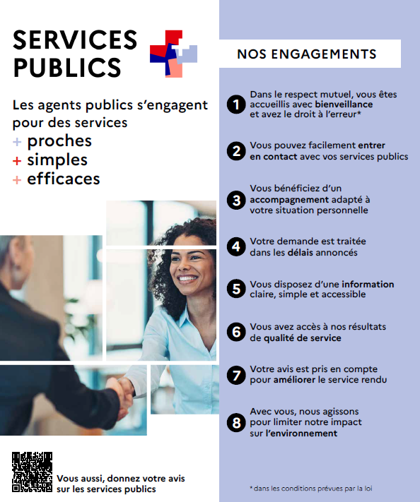 Liste des 8 engagements Services Publics +